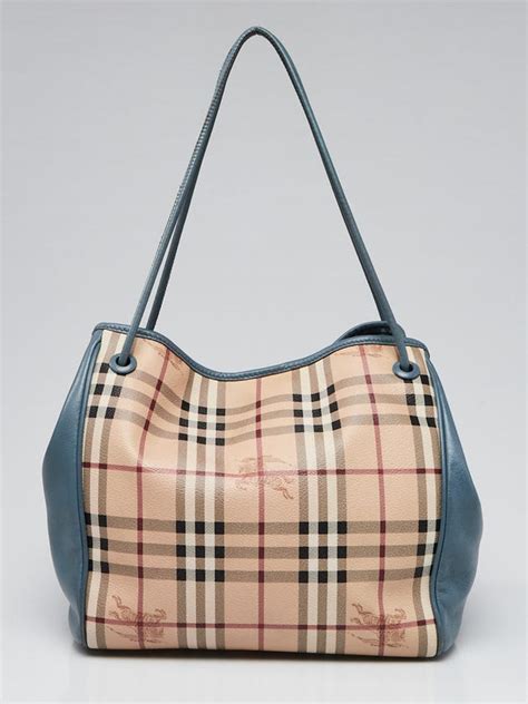 burberry slate blue tote|burberry check and leather tote.